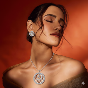 Nidal Jewels Orbella Gold & Rose Gold Diamond Pendant Set