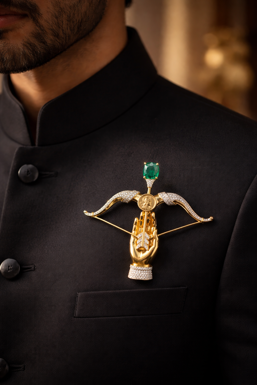 Divine Bow Diamond Brooch | Nidal Jewels