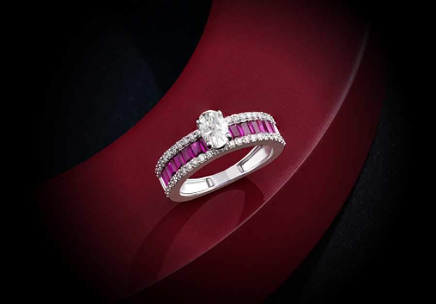 Nidal Jewels | Crimson Majesty Round Shape Ring