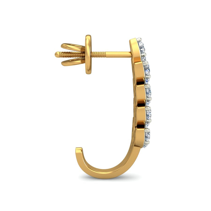 Nidal Jewels | Golden Marquise Magic Diamond Hoops - Nidal Jewels