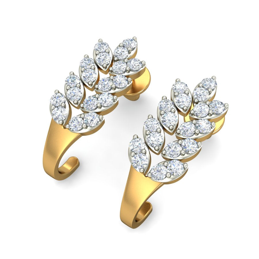 Nidal Jewels | Golden Marquise Magic Diamond Hoops - Nidal Jewels