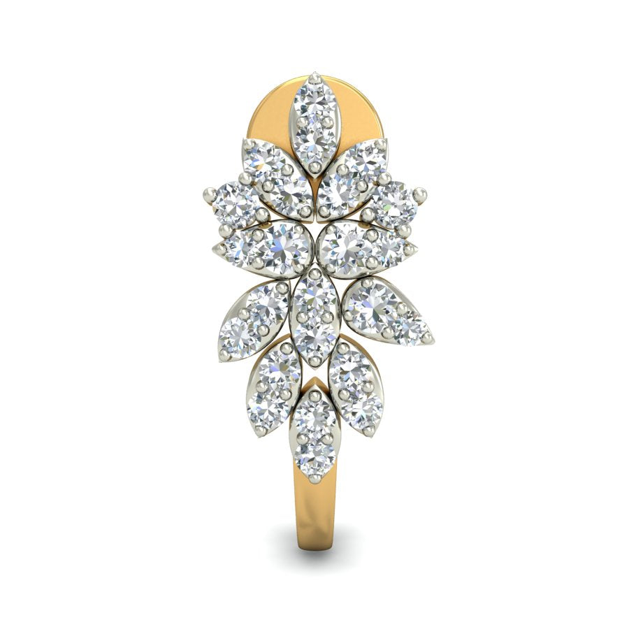 Nidal Jewels | Blossom Gold & Marquise Diamond  Hoops - Nidal Jewels