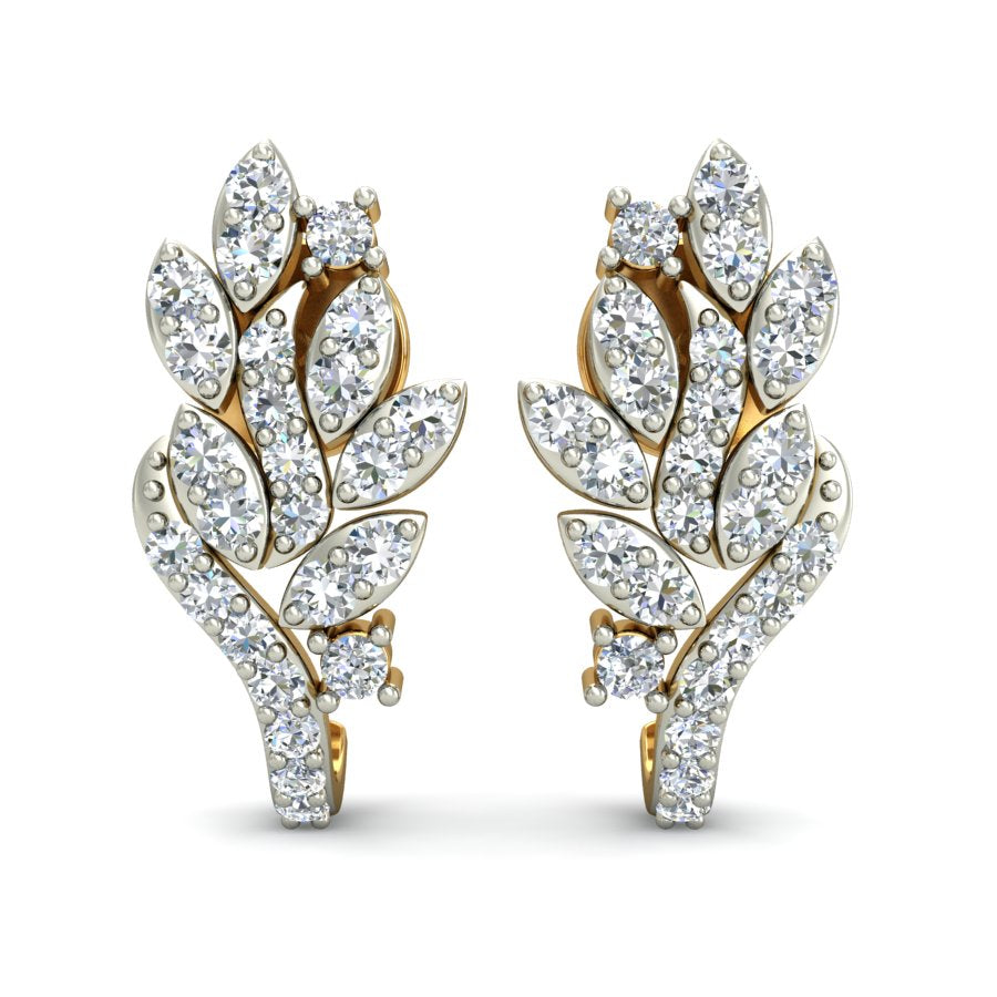 Nidal Jewels | Whisper Gold & Marquise Diamond Hoops - Nidal Jewels