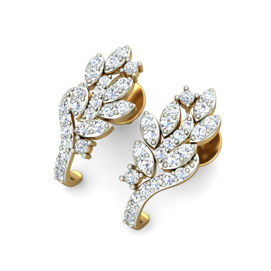 Nidal Jewels | Whisper Gold & Marquise Diamond Hoops - Nidal Jewels