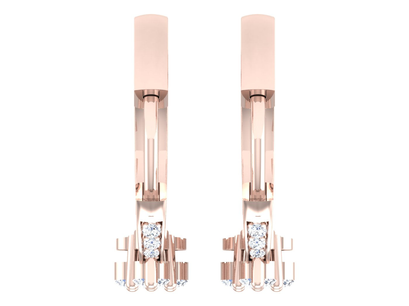 Nidal Jewels | Clover Diamond Cluster Rose Gold Hoops - Nidal Jewels