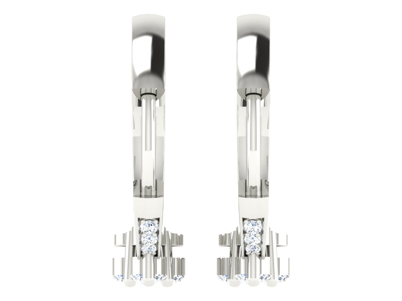 Nidal Jewels | Clover Diamond Cluster Rose Gold Hoops - Nidal Jewels