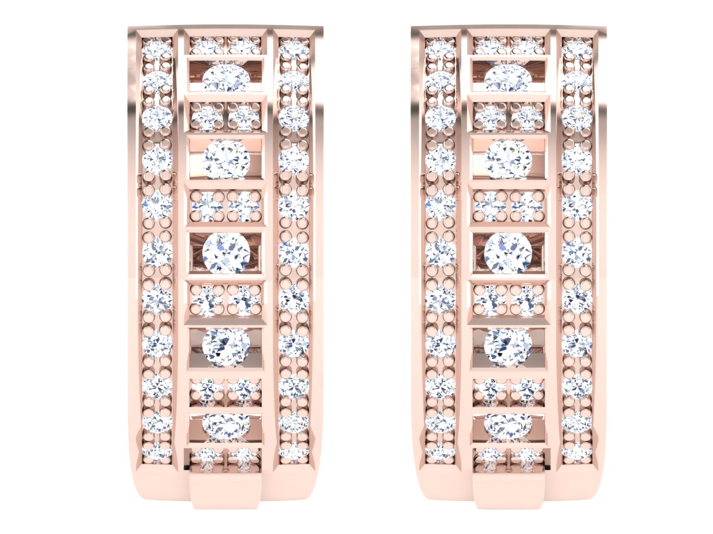 Nidal Jewels | Modern Mosaic White Gold Hoops - Nidal Jewels