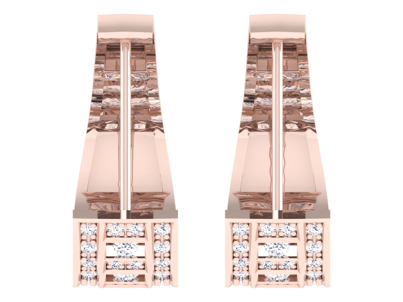 Nidal Jewels | Modern Mosaic White Gold Hoops - Nidal Jewels