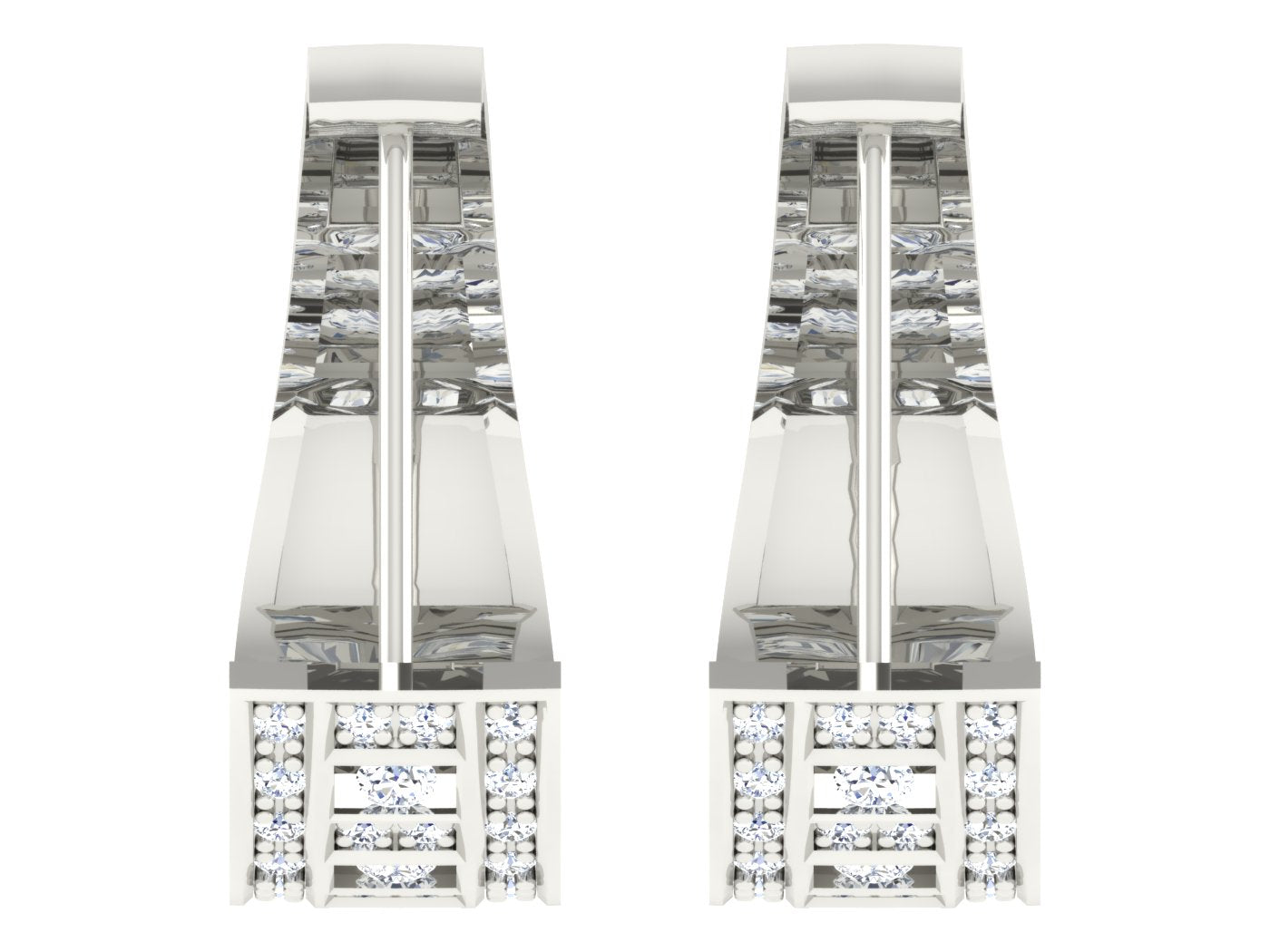 Nidal Jewels | Modern Mosaic White Gold Hoops - Nidal Jewels