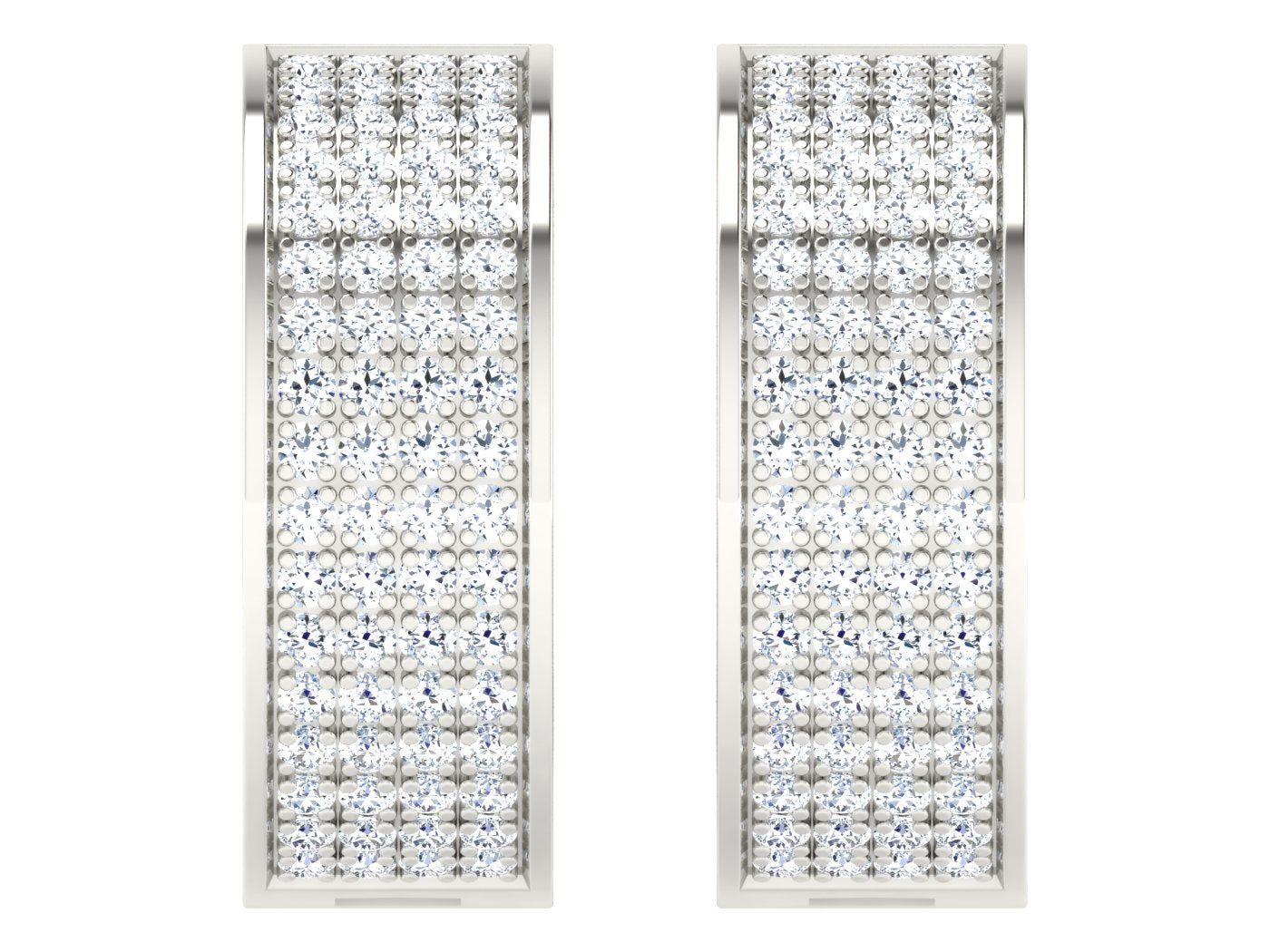 Nidal Jewels | Caged Radiance White Gold Hoops - Nidal Jewels