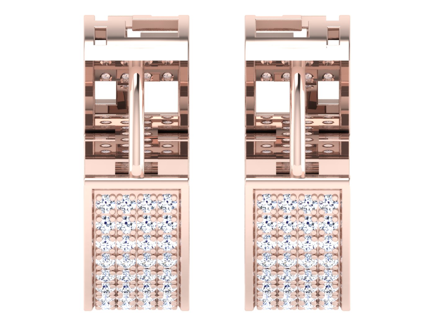 Nidal Jewels | Caged Radiance White Gold Hoops - Nidal Jewels