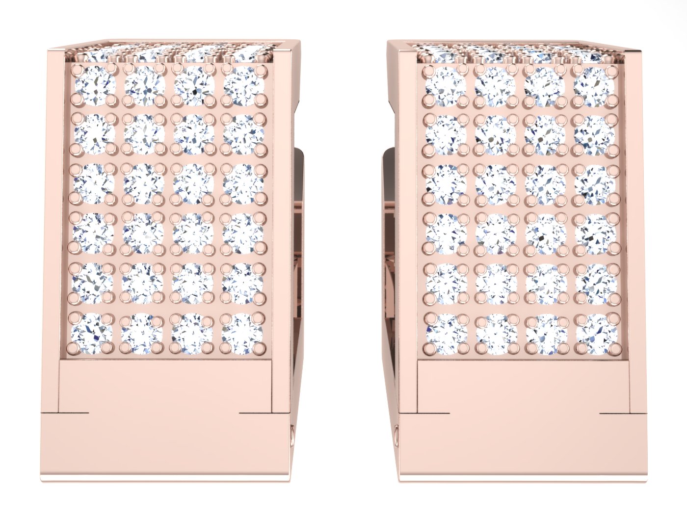 Nidal Jewels | Urban Edge Square Diamond & White Gold Hoops - Nidal Jewels