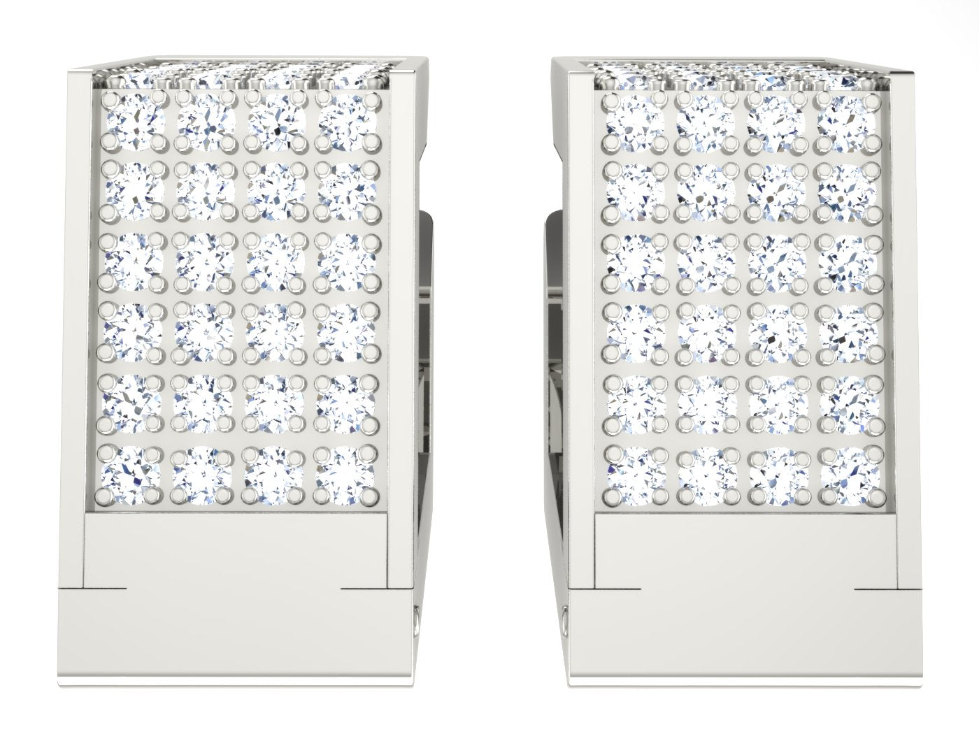 Nidal Jewels | Urban Edge Square Diamond & White Gold Hoops - Nidal Jewels