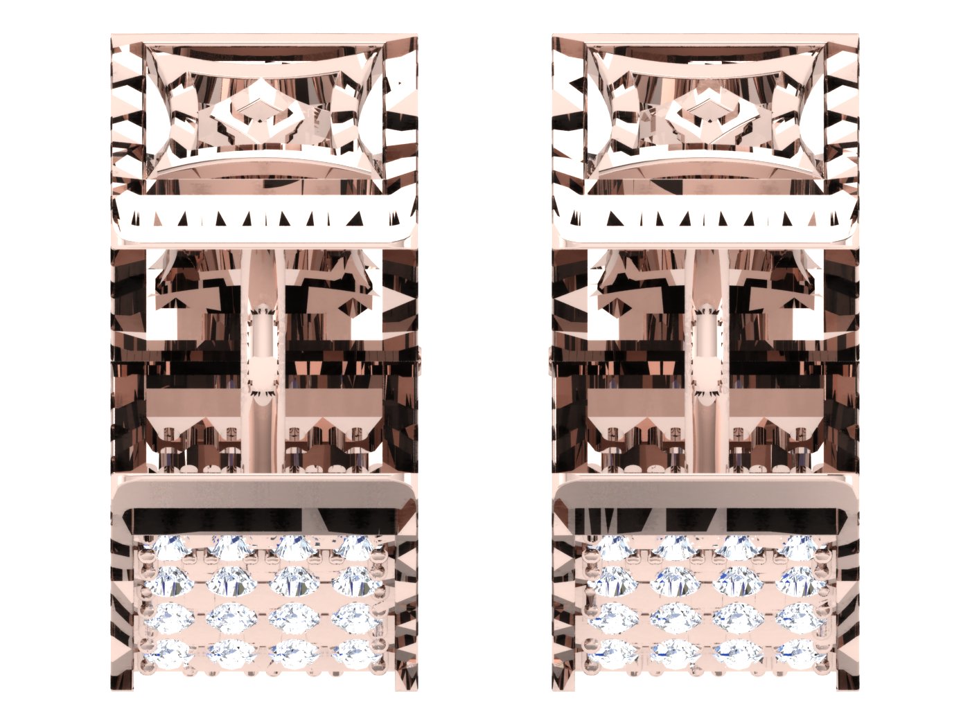 Nidal Jewels | Urban Edge Square Diamond & White Gold Hoops - Nidal Jewels