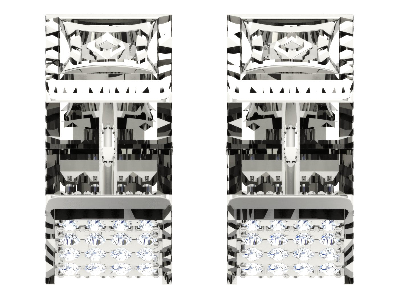 Nidal Jewels | Urban Edge Square Diamond & White Gold Hoops - Nidal Jewels