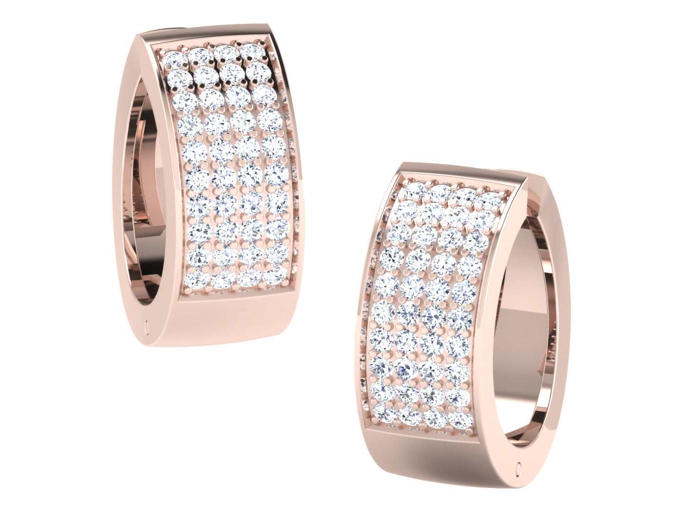 Nidal Jewels | Urban Edge Oval Diamond & White Gold Hoops - Nidal Jewels