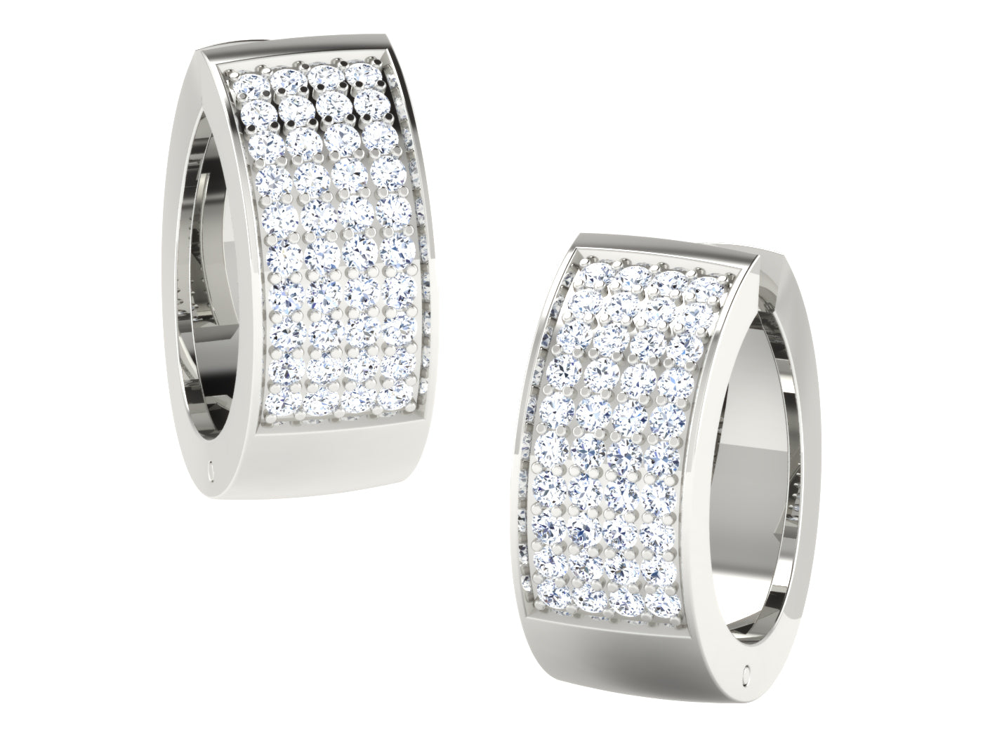 Nidal Jewels | Urban Edge Oval Diamond & White Gold Hoops - Nidal Jewels