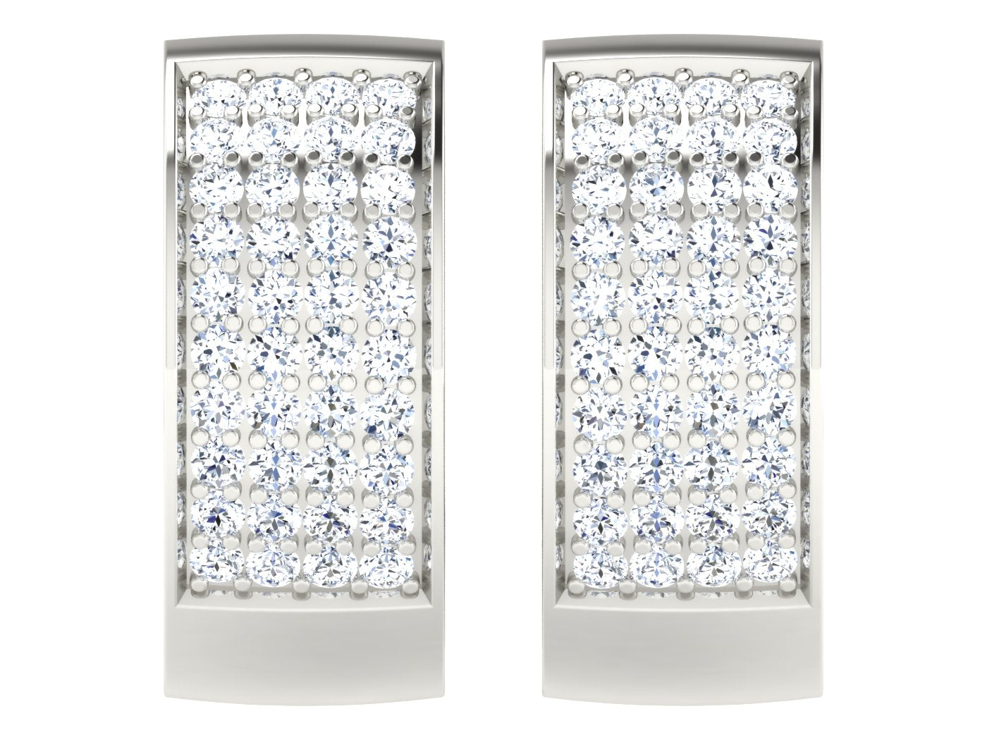 Nidal Jewels | Urban Edge Oval Diamond & White Gold Hoops - Nidal Jewels