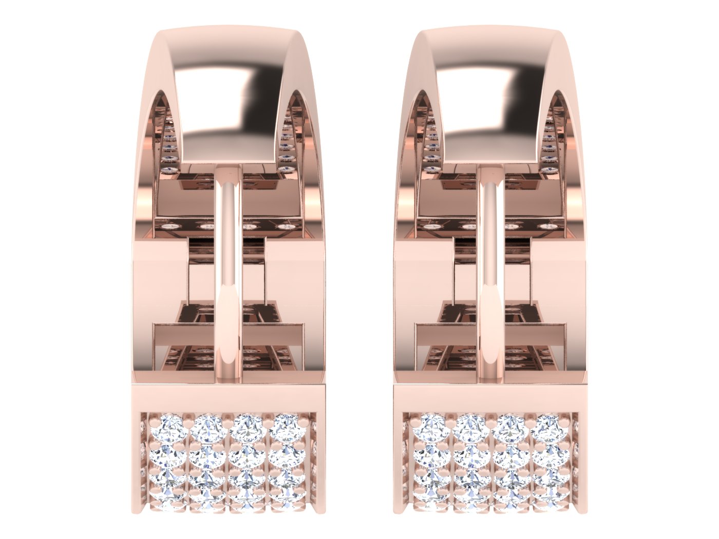 Nidal Jewels | Urban Edge Oval Diamond & White Gold Hoops - Nidal Jewels