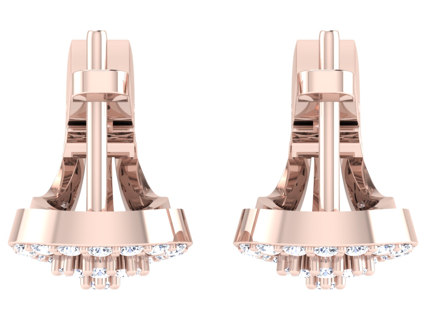 Nidal Jewels | Fusion White Gold Floral Diamond Hoops - Nidal Jewels