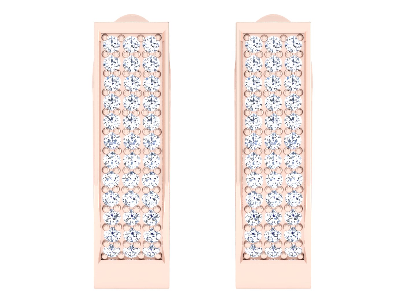 Nidal Jewels | Urban Edge Oblong Diamond & Rose Gold Hoops - Nidal Jewels