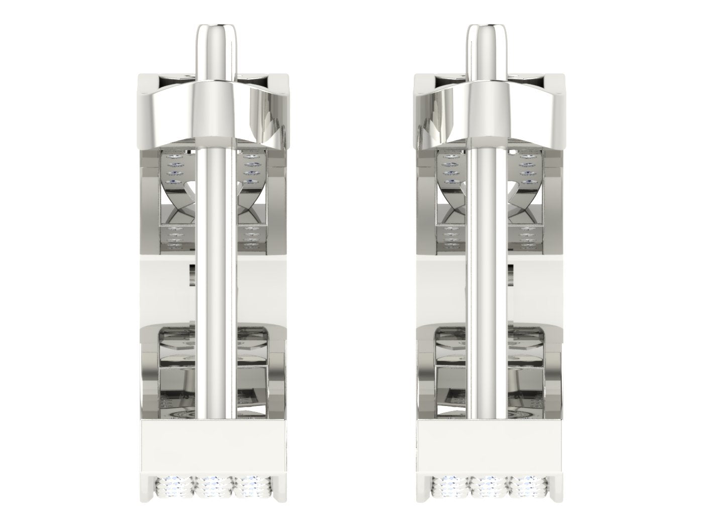 Nidal Jewels | Urban Edge Oblong Diamond & Rose Gold Hoops - Nidal Jewels