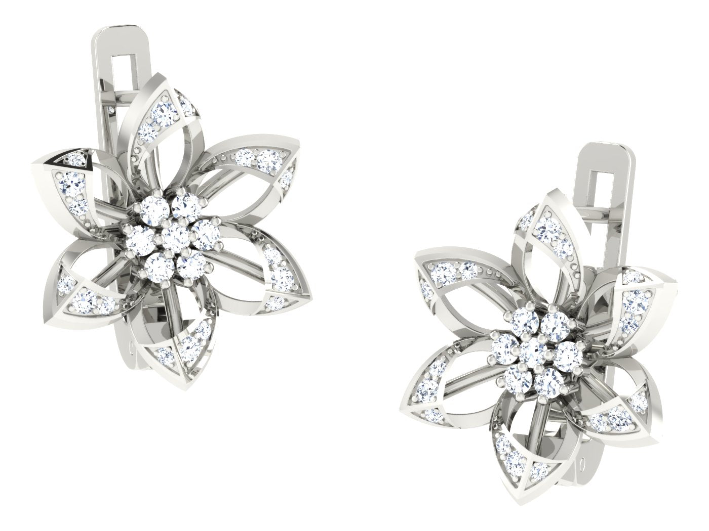 Nidal Jewels | Petal Perfection White Gold and Diamond Hoops - Nidal Jewels