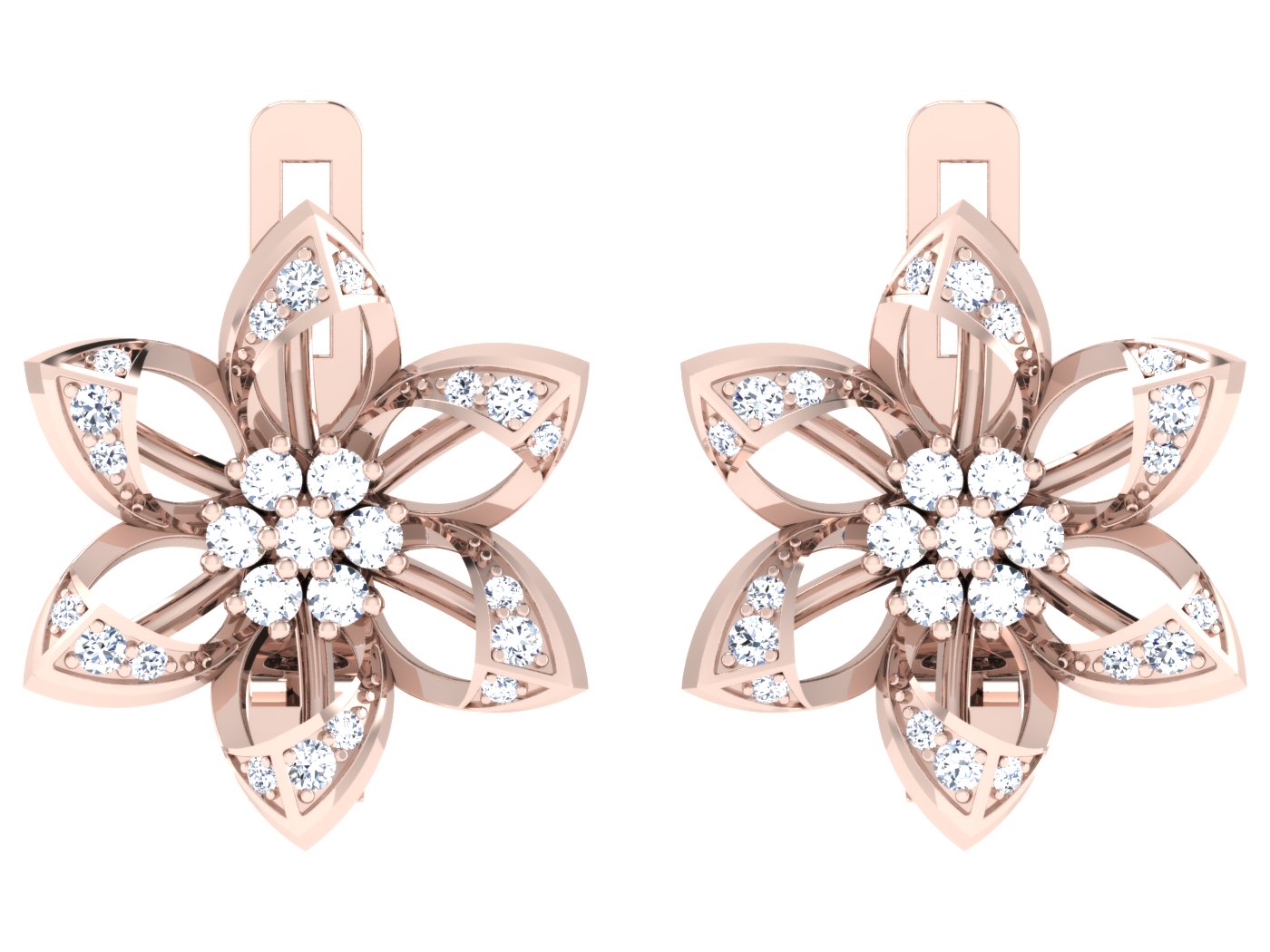 Nidal Jewels | Petal Perfection White Gold and Diamond Hoops - Nidal Jewels