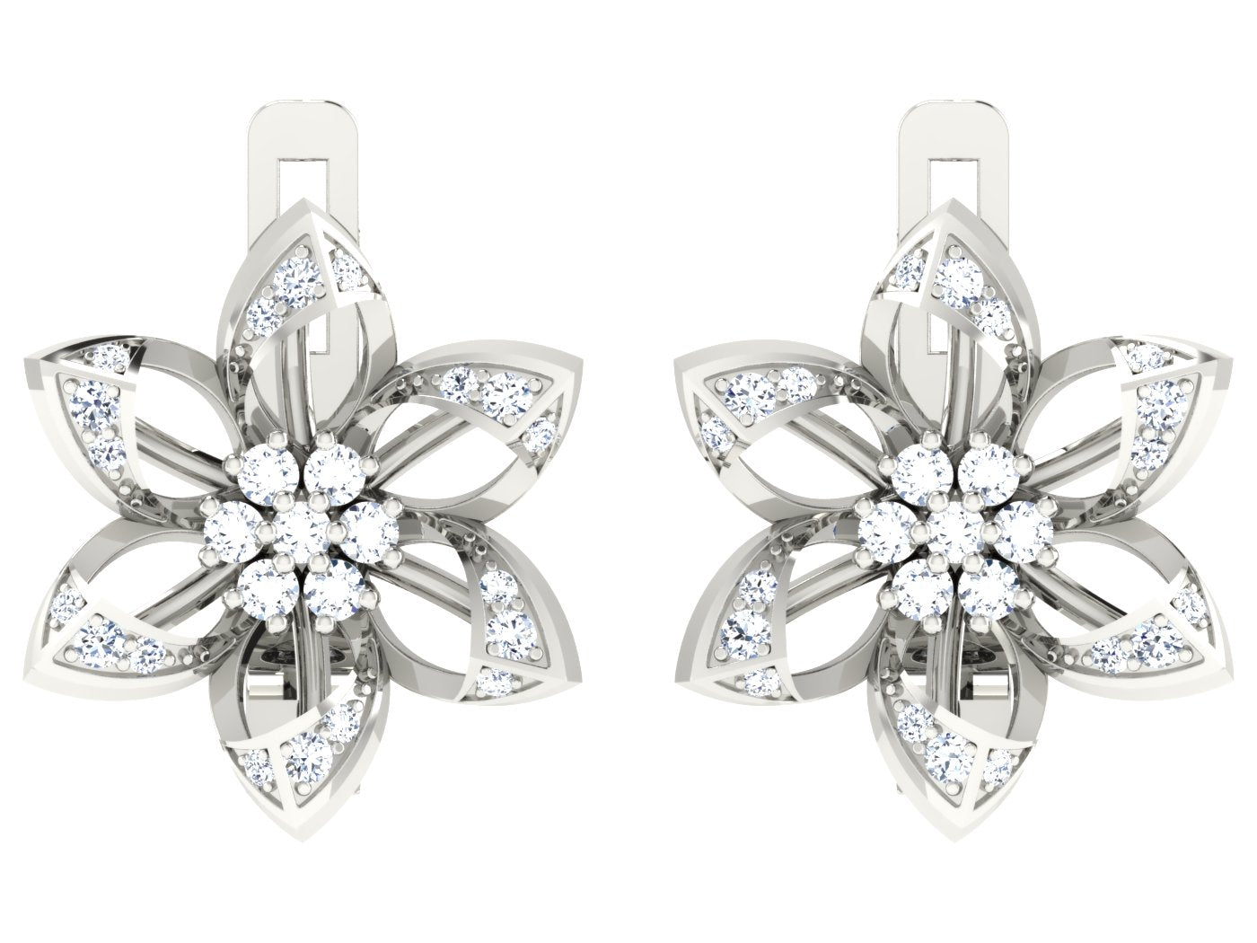 Nidal Jewels | Petal Perfection White Gold and Diamond Hoops - Nidal Jewels