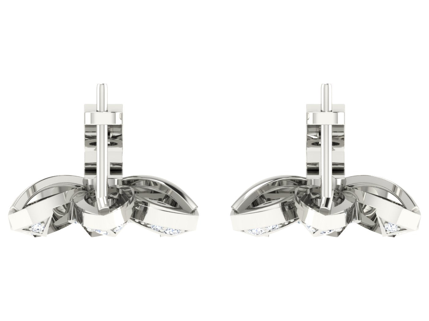 Nidal Jewels | Petal Perfection White Gold and Diamond Hoops - Nidal Jewels