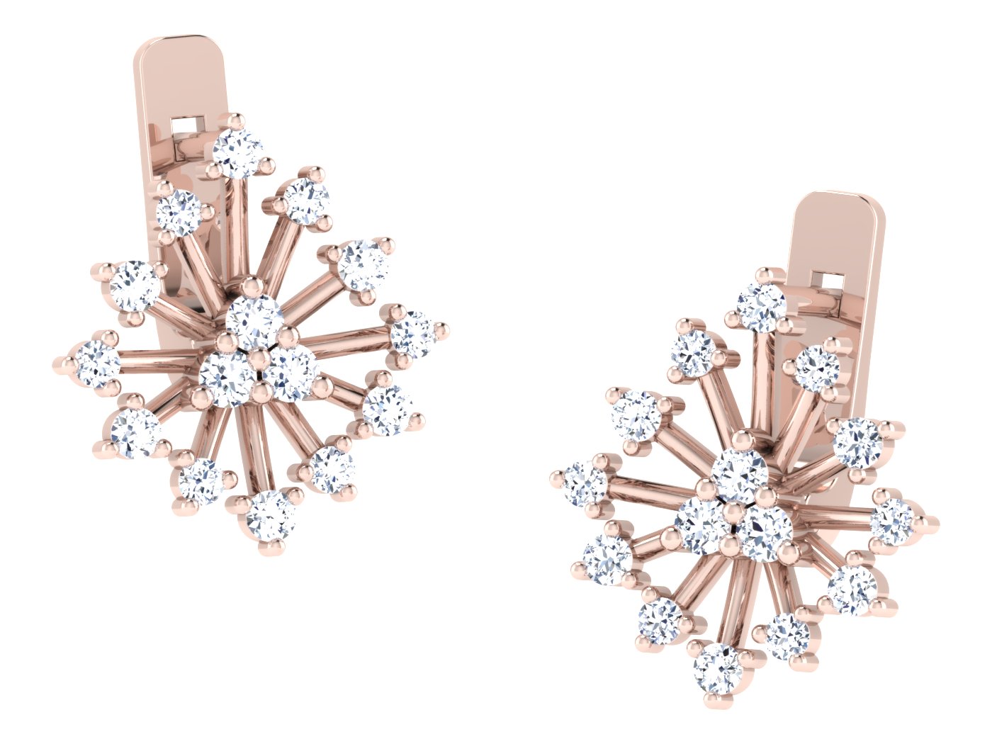 Nidal Jewels | Diamond Bloom White Gold Earrings with Triad Centre Stone - Nidal Jewels