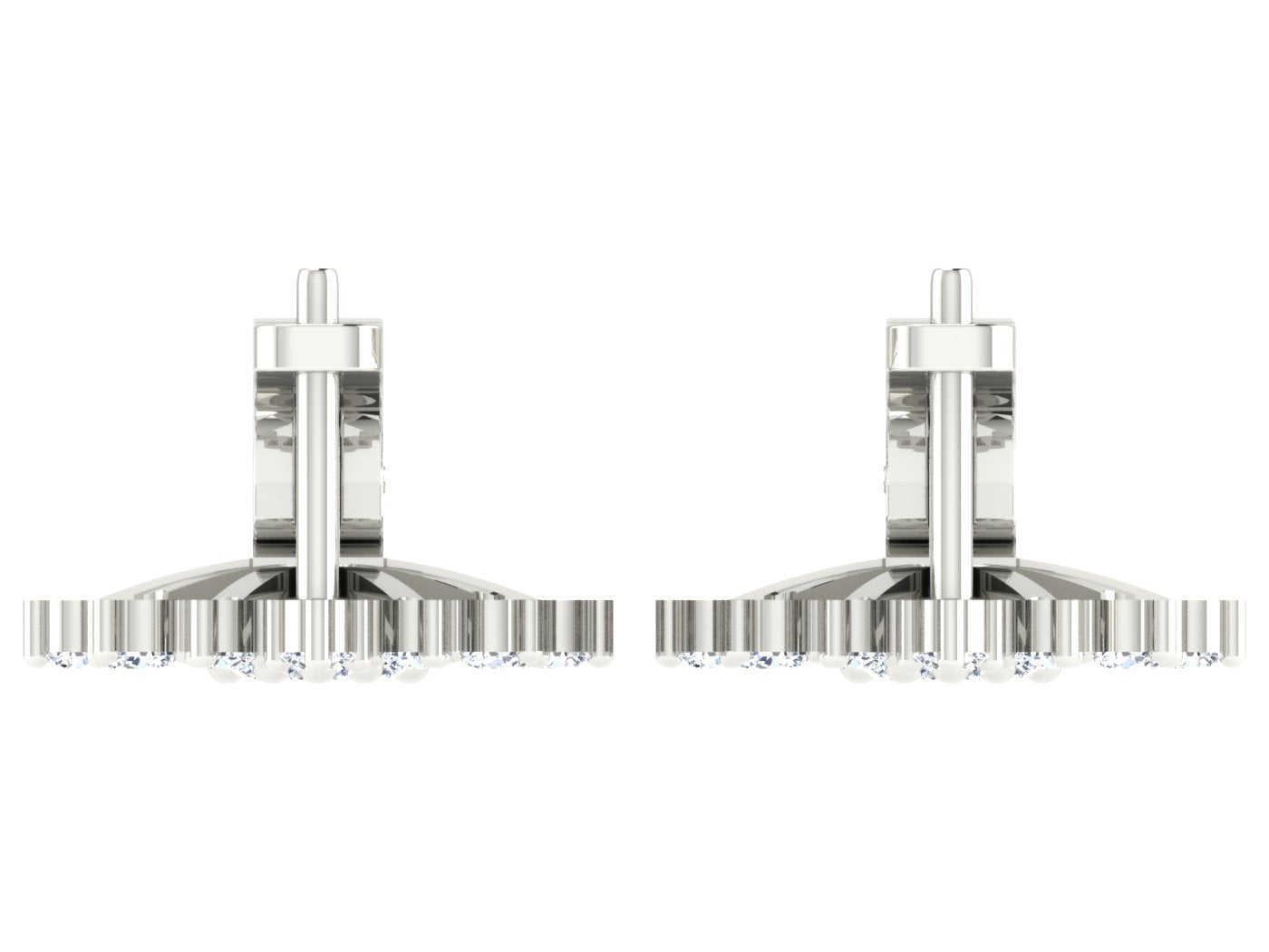 Nidal Jewels | Diamond Bloom White Gold Earrings with Triad Centre Stone - Nidal Jewels