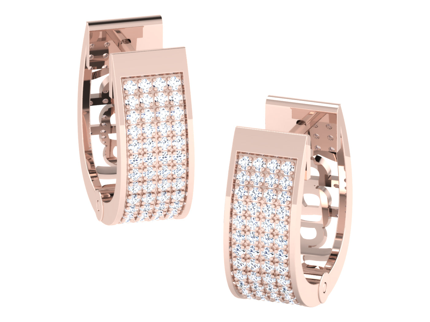 Nidal Jewels | Calysta Diamond Mosaic White Gold Hoops - Nidal Jewels