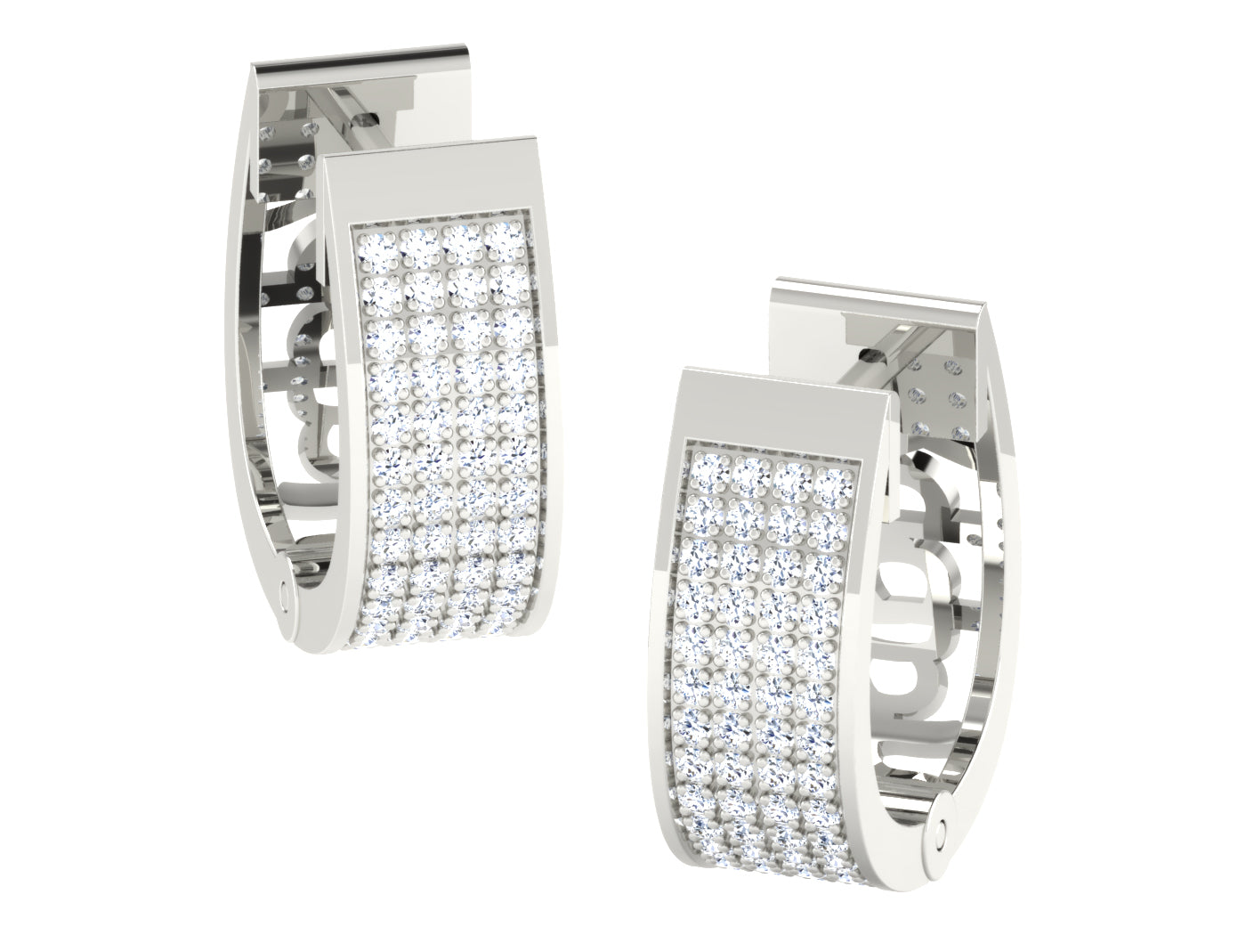 Nidal Jewels | Calysta Diamond Mosaic White Gold Hoops - Nidal Jewels