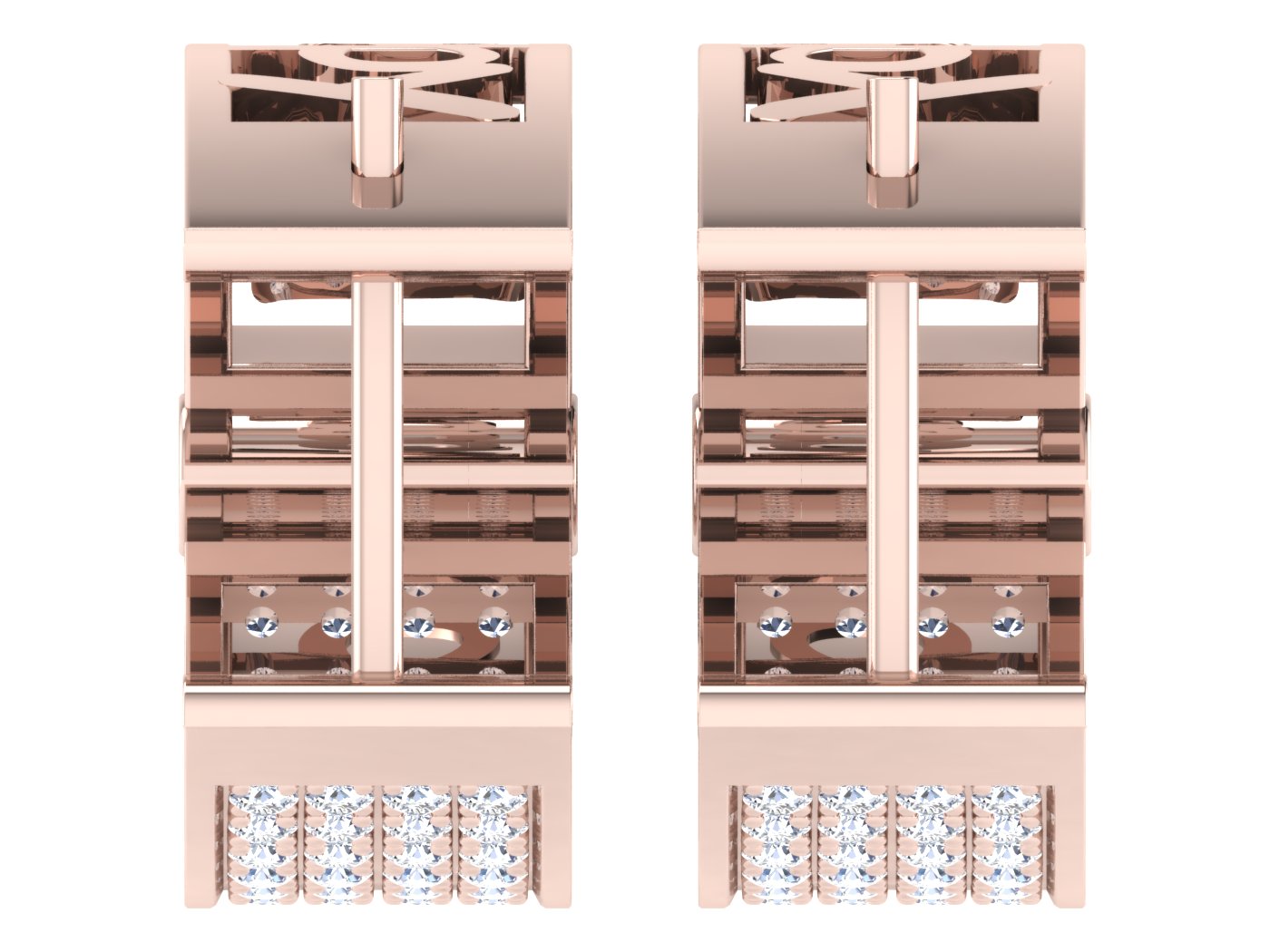 Nidal Jewels | Calysta Diamond Mosaic White Gold Hoops - Nidal Jewels