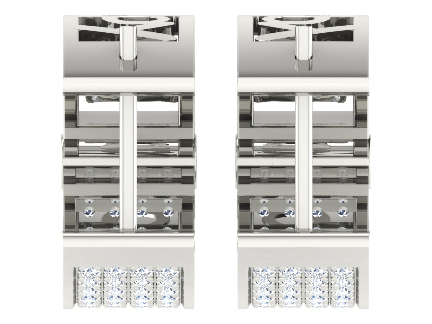 Nidal Jewels | Calysta Diamond Mosaic White Gold Hoops - Nidal Jewels