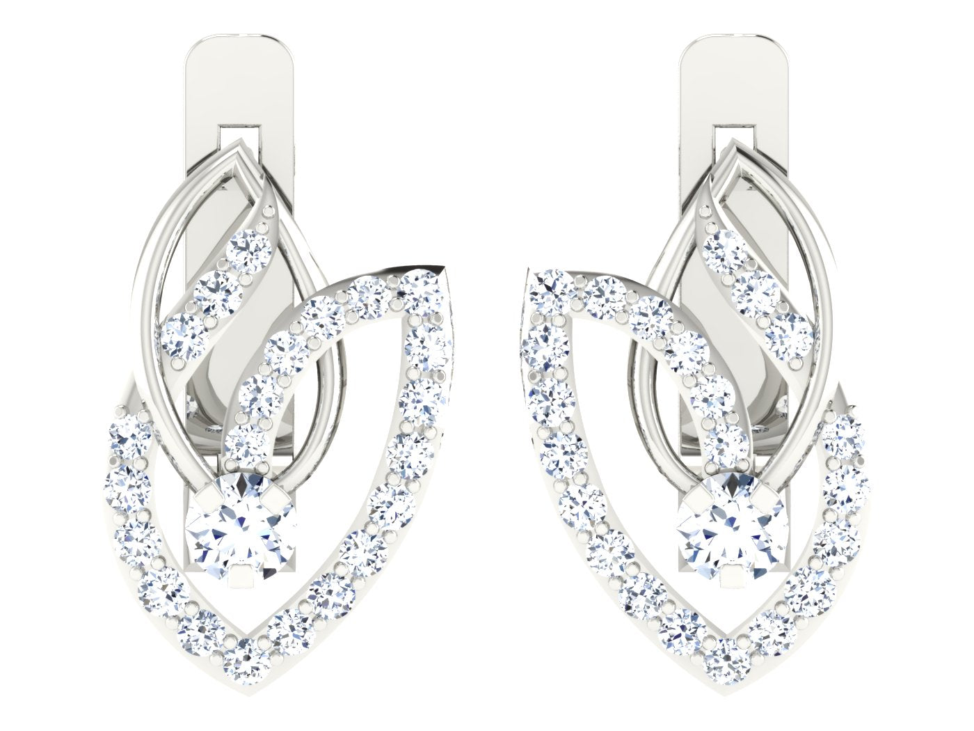 Nidal Jewels | Glimmering Gilt Diamond Stud Solitaires Earrings - Nidal Jewels