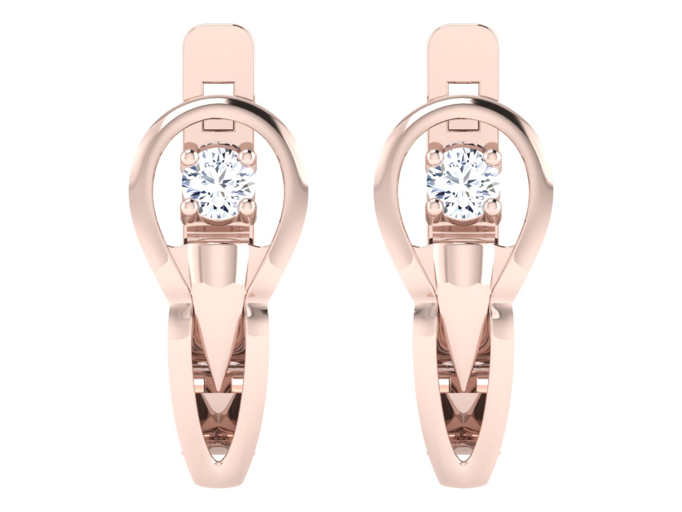 Nidal Jewels | White Gold Diamond Solitaires Earrings - Nidal Jewels