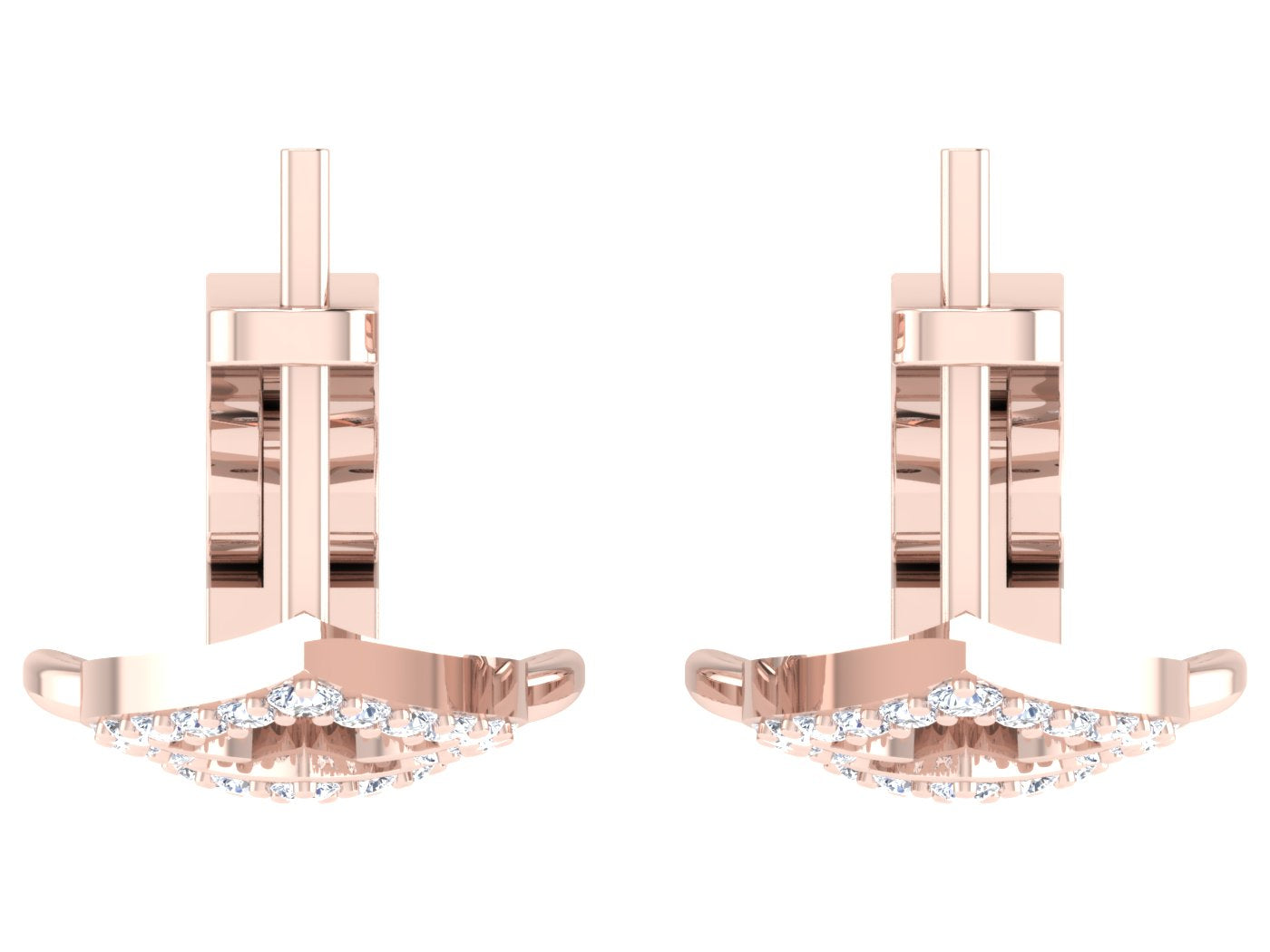 Nidal Jewels | Elevated Petaldrop Rose Gold  Diamond Hoops - Nidal Jewels