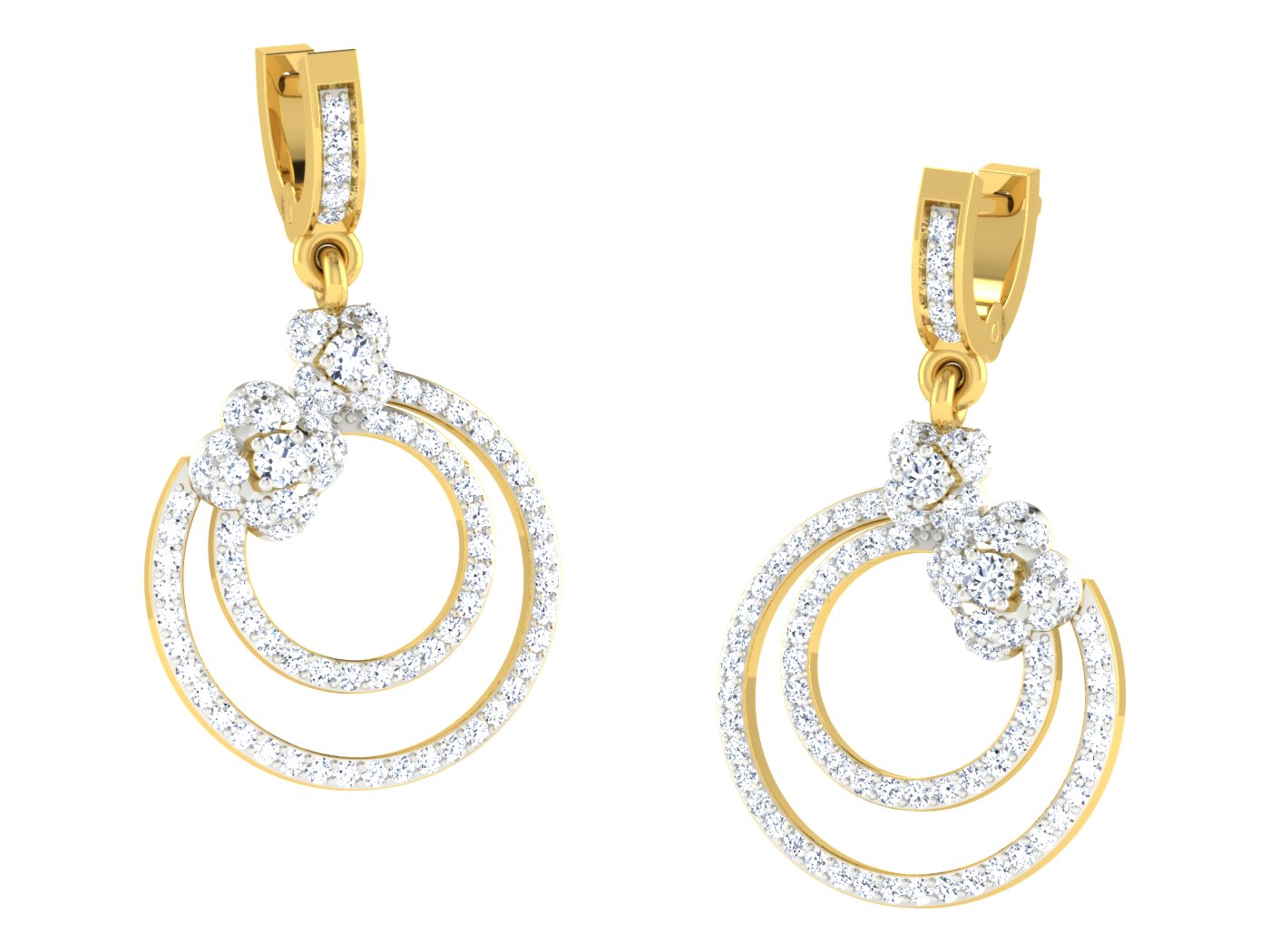 Nidal Jewels | Double Halo Gold and Diamond Hoops - Nidal Jewels