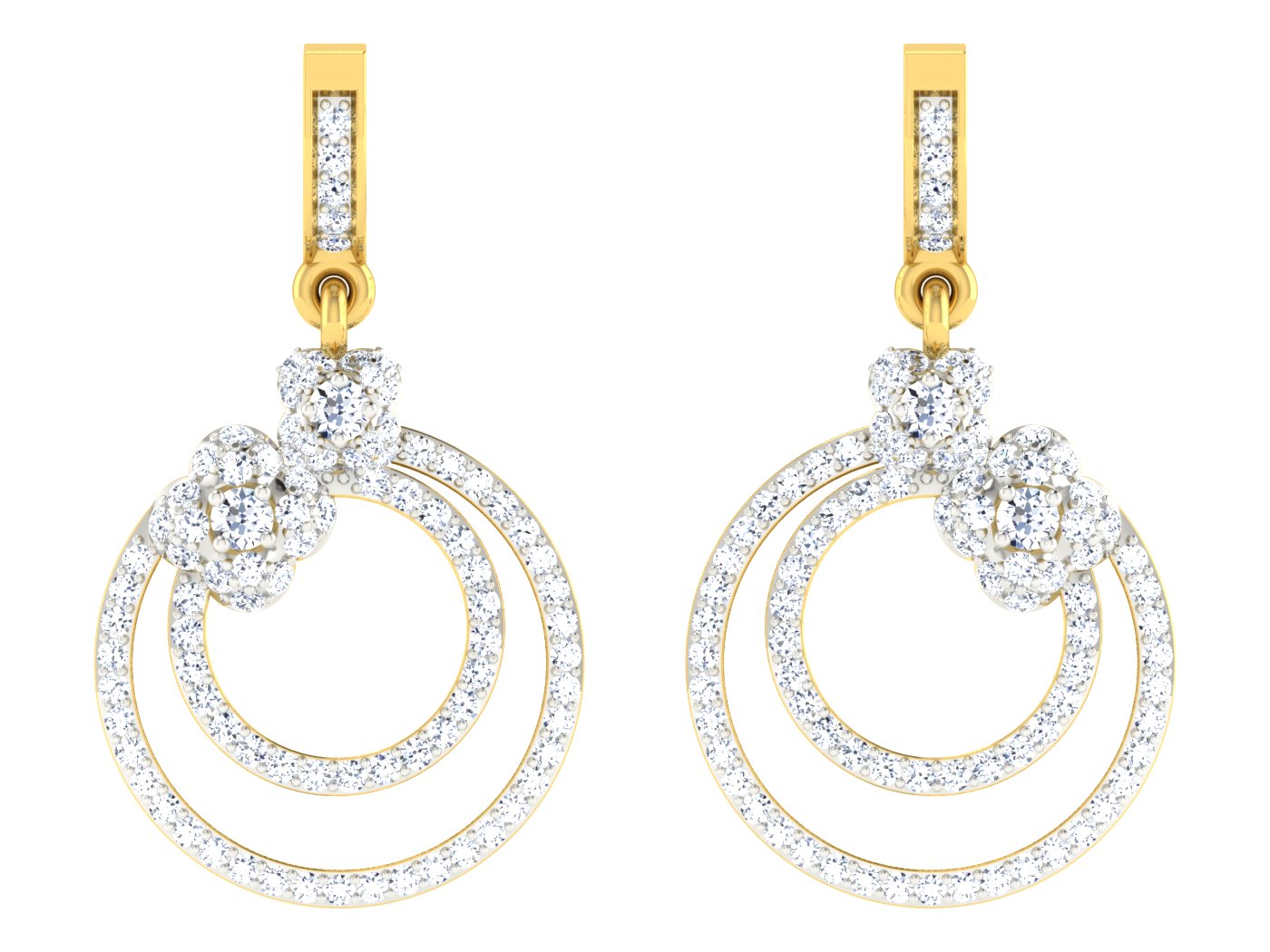 Nidal Jewels | Double Halo Gold and Diamond Hoops - Nidal Jewels