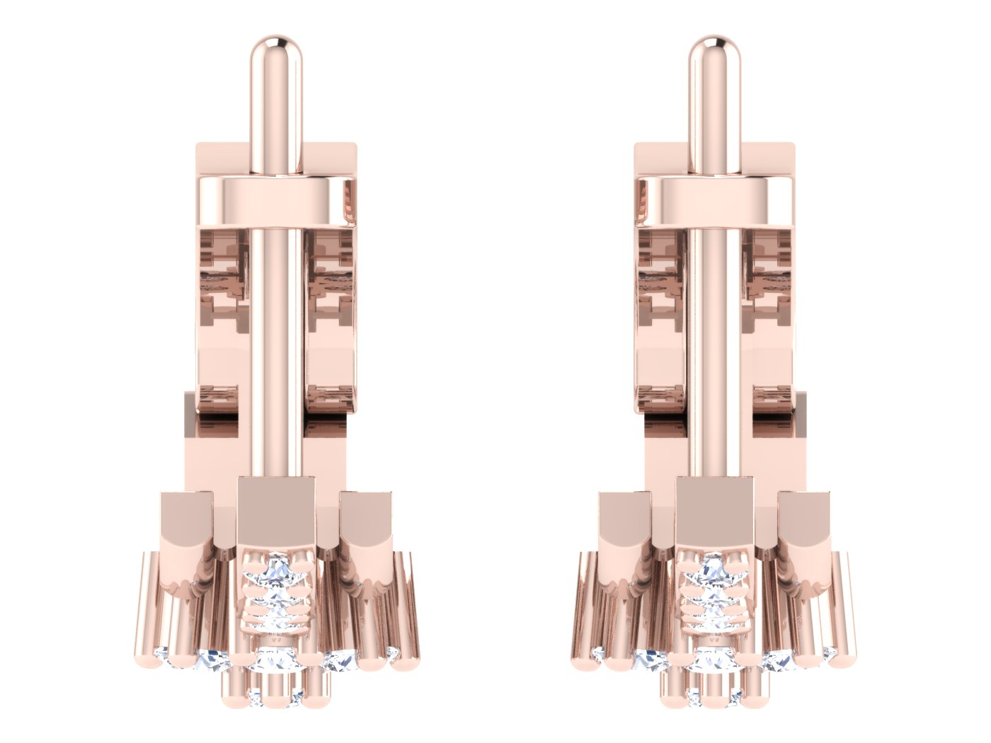 Nidal Jewels | Baroque Bloom Rosegold Diamond Hoops - Nidal Jewels