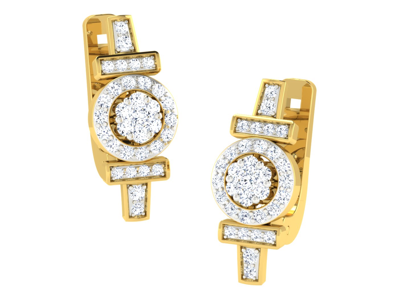 Nidal Jewels | Modern Tribal Gold and Diamond Clasp Hoops - Nidal Jewels