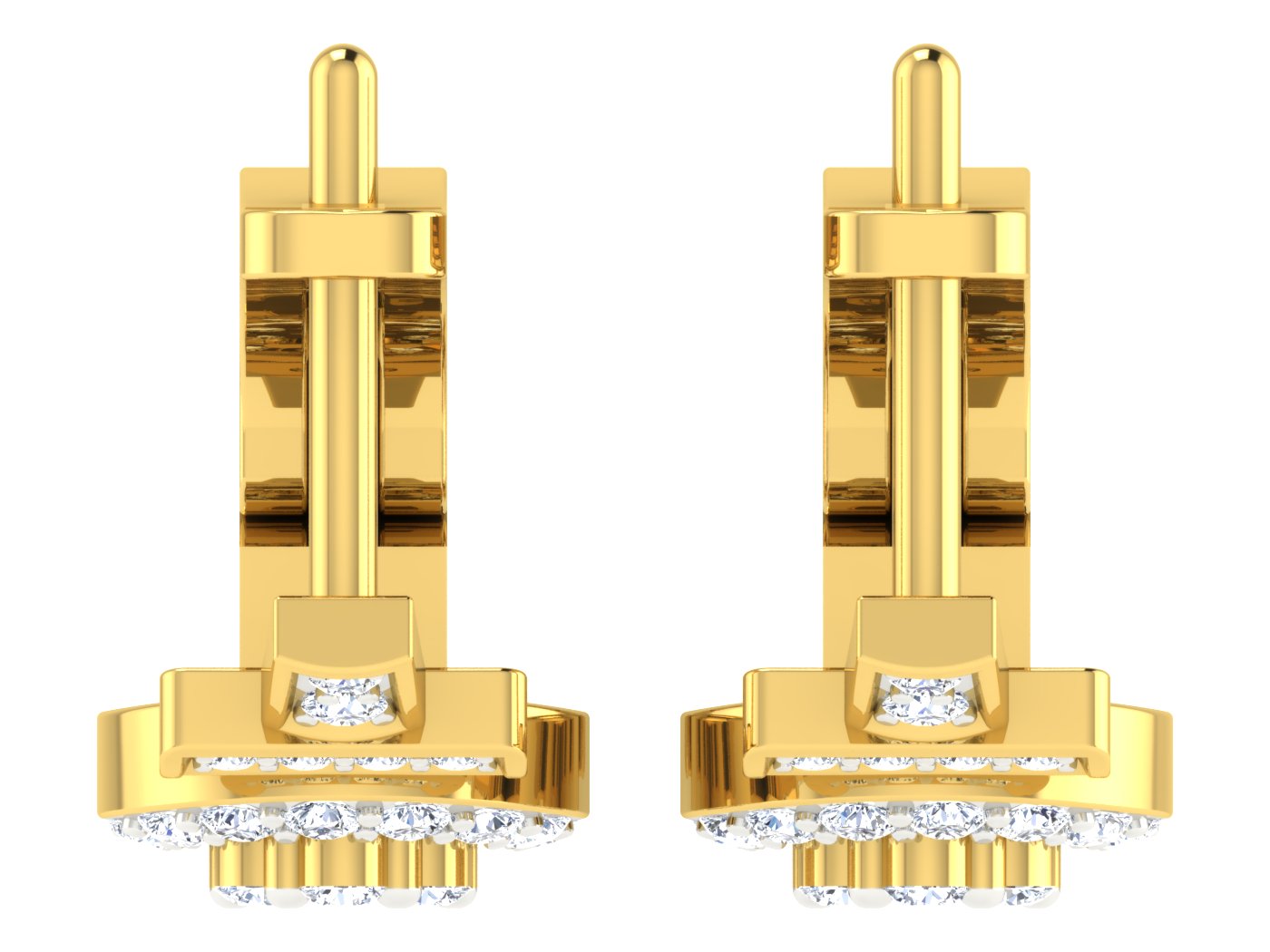 Nidal Jewels | Modern Tribal Gold and Diamond Clasp Hoops - Nidal Jewels