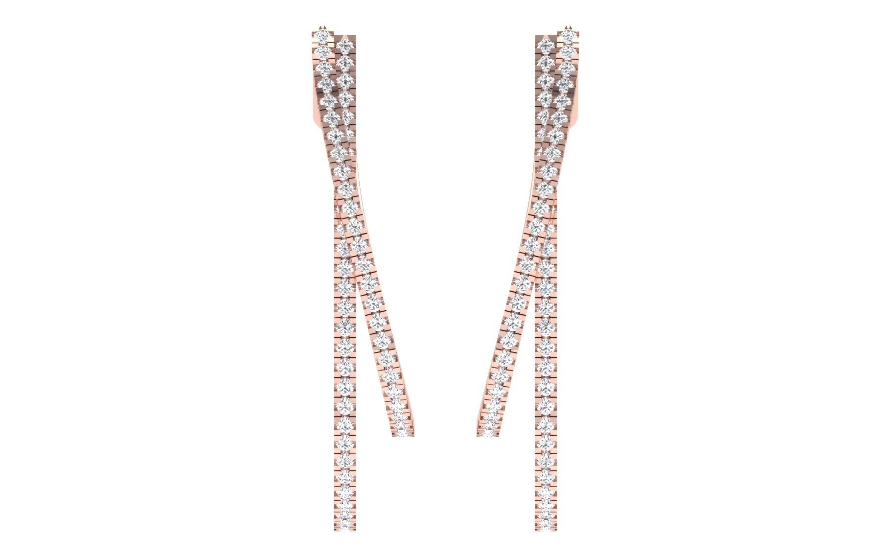 Nidal jewels | Radiant Ripple Rosegold Diamond Hoops