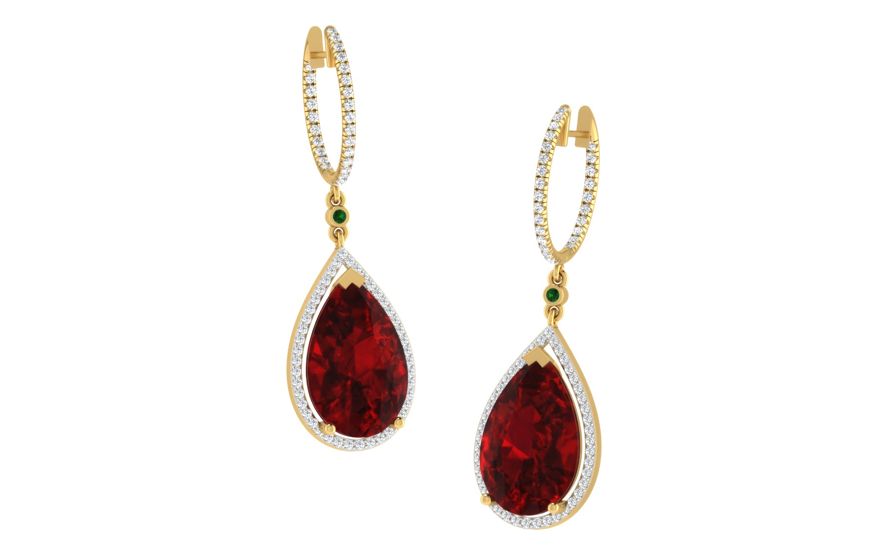 Nidal Jewels | Golden Rubydrops Hoops