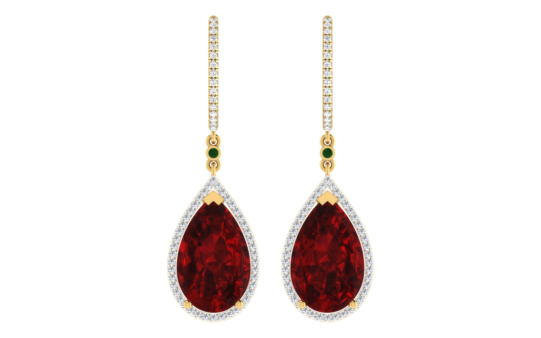 Nidal Jewels | Golden Rubydrops Hoops