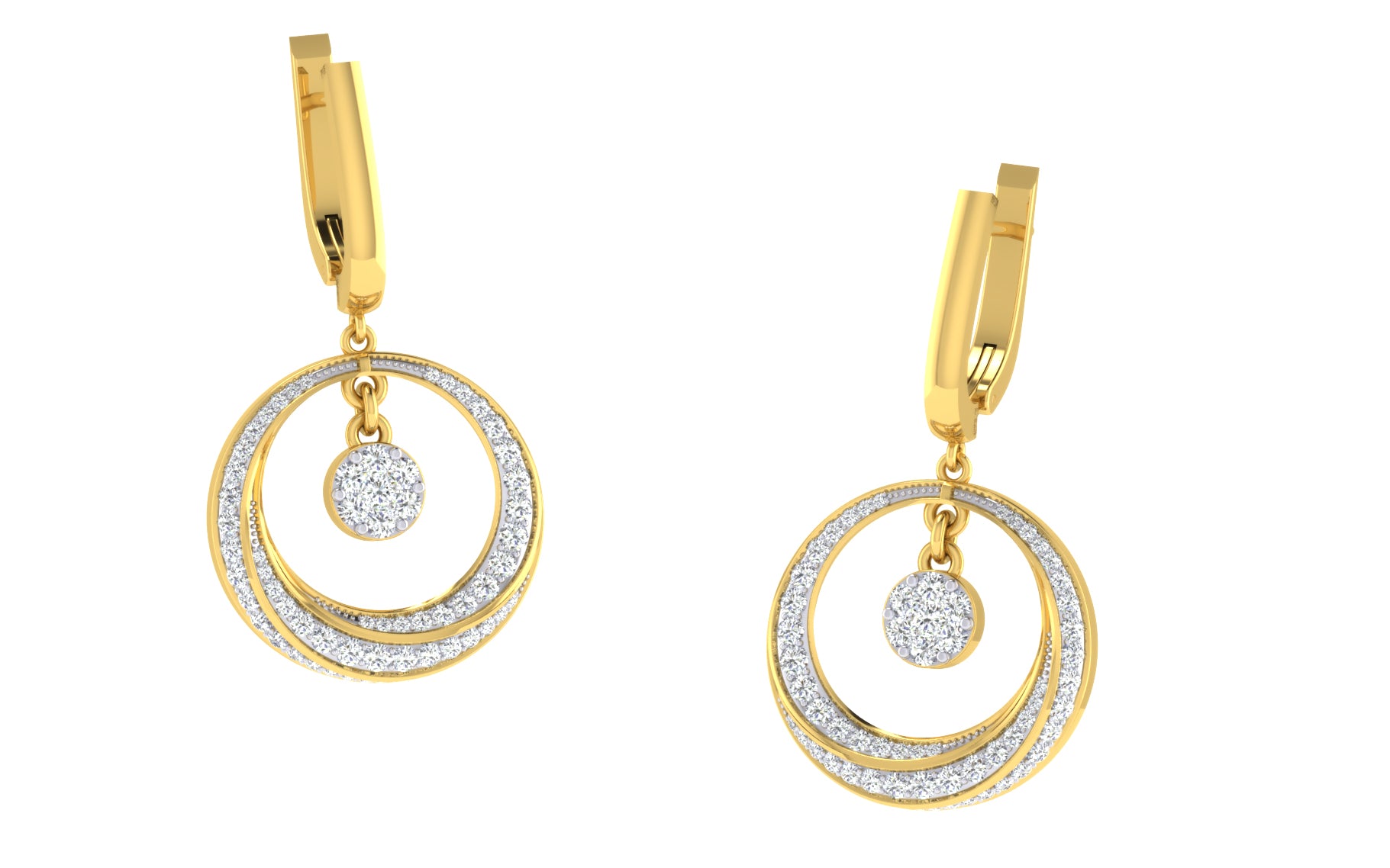 Nidal Jewels | Dainty Halo with Centred Diamond Cluster Hoops
