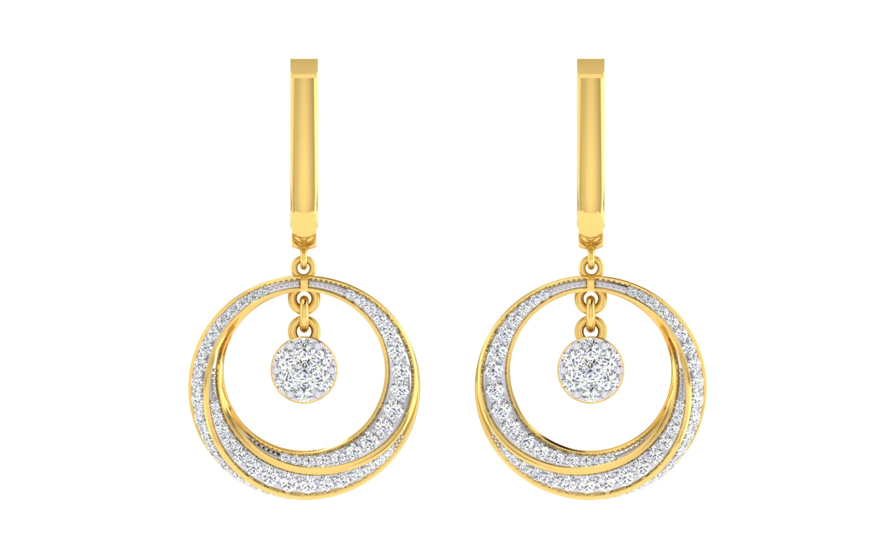 Nidal Jewels | Dainty Halo with Centred Diamond Cluster Hoops