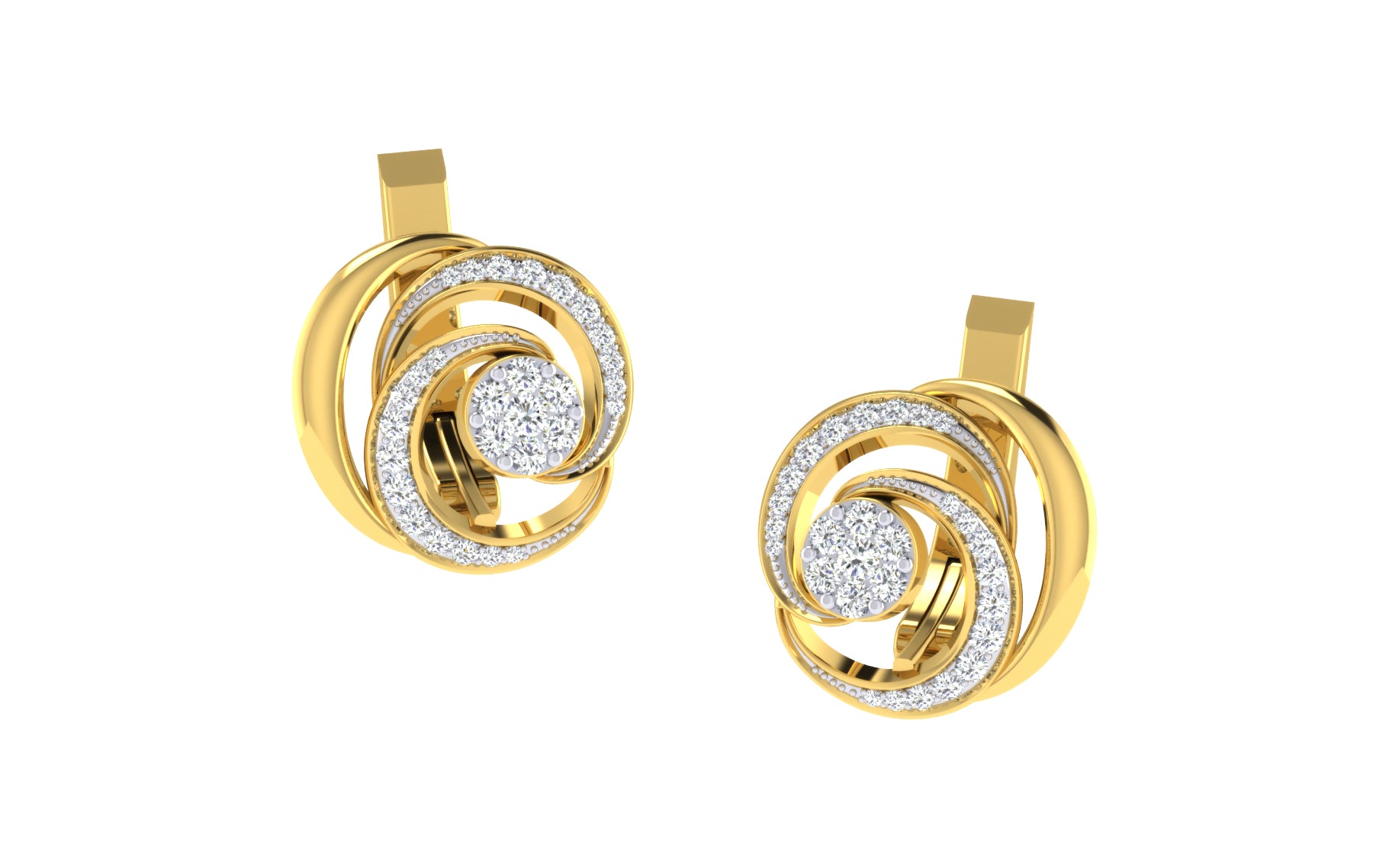 Nidal Jewels | Orbiting Opulence with Diamond cluster centre hoops